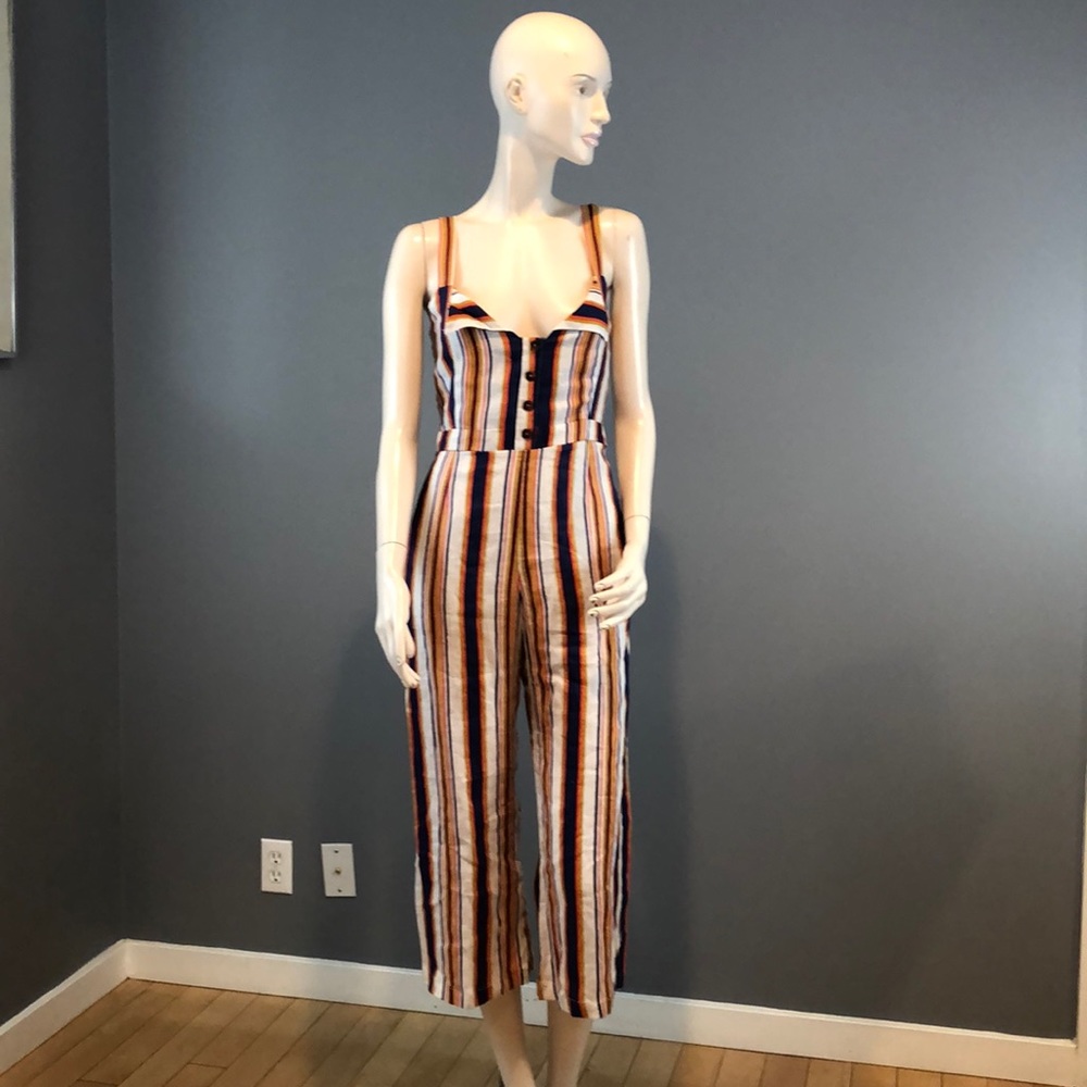 NWOT Faithfull the Brand Striped Linen Jumpsuit
